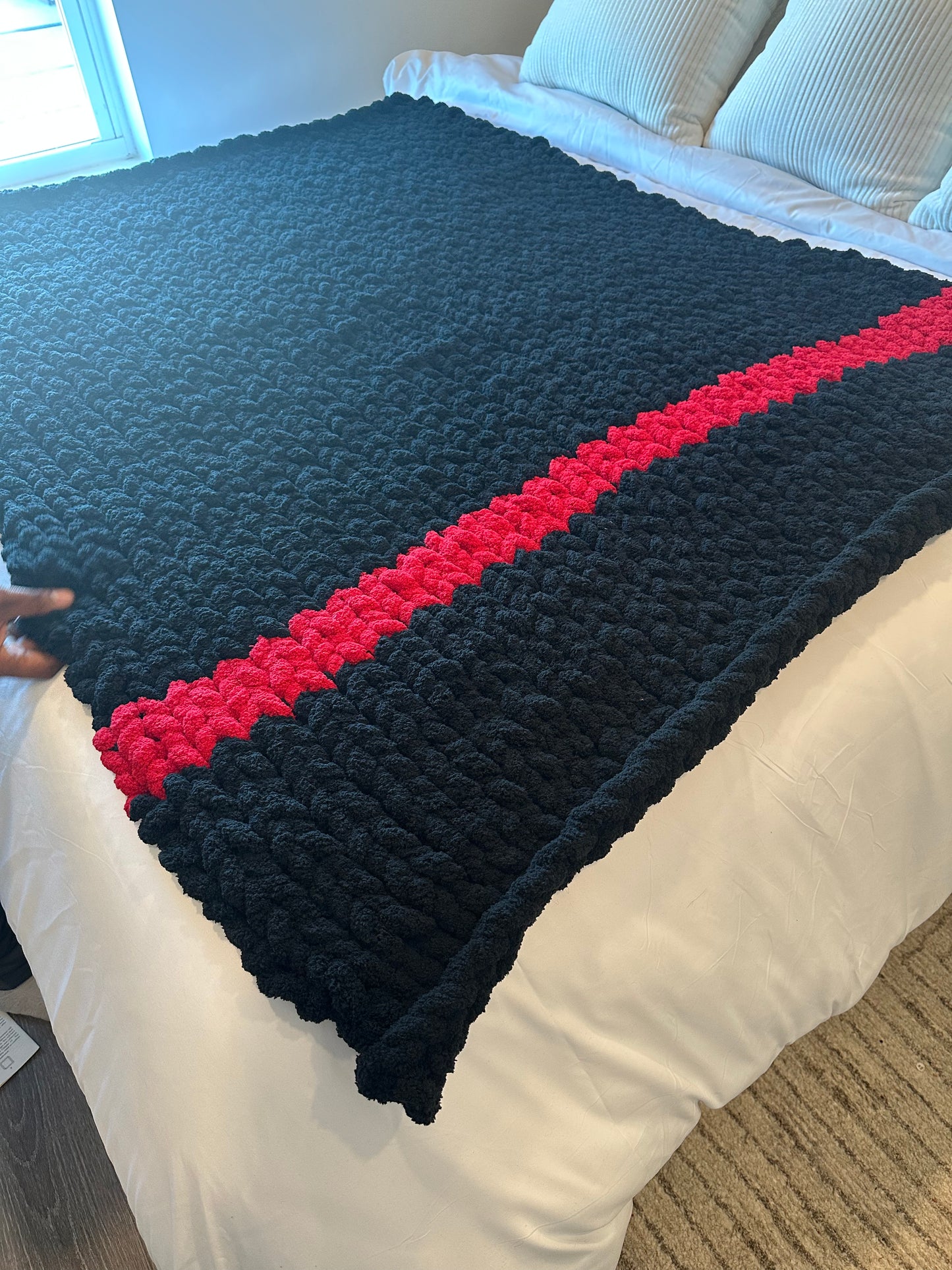 Black throw blanket