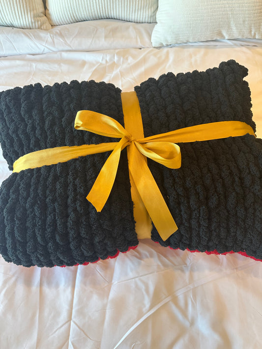Black throw blanket