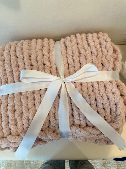 Soft pink throw